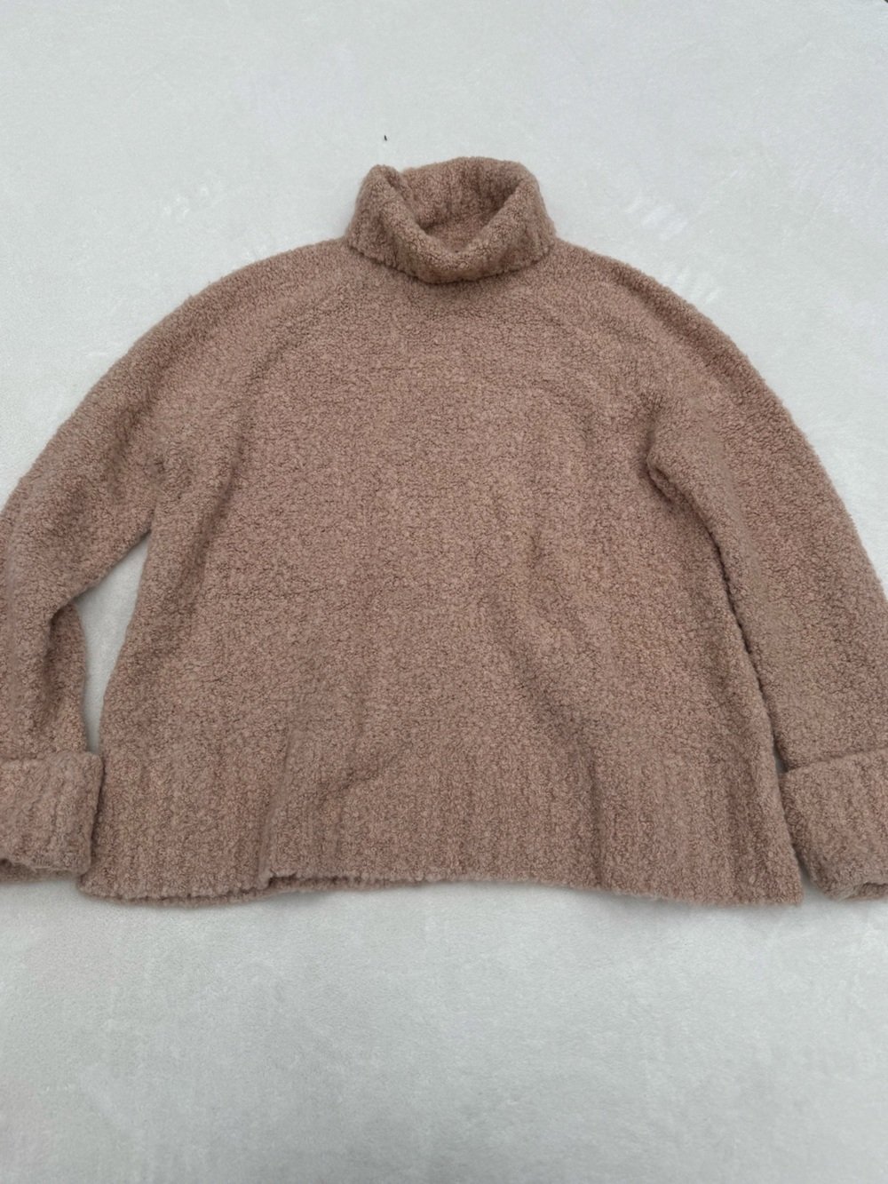 Tuckernuck Plush Bouclé Turtleneck Sweater in Taupe
